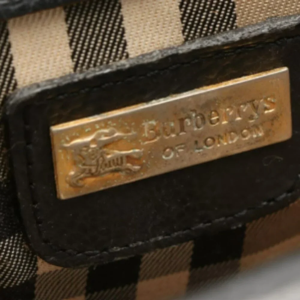 Burberrys Black Leathe Briefcase/Unisex (Vintage)